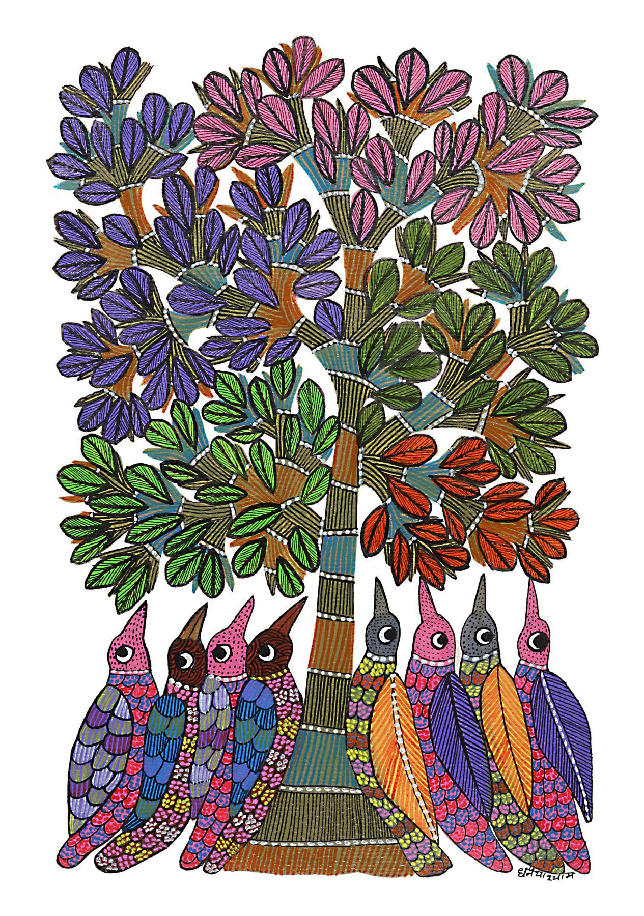 Table mats with Indian art application