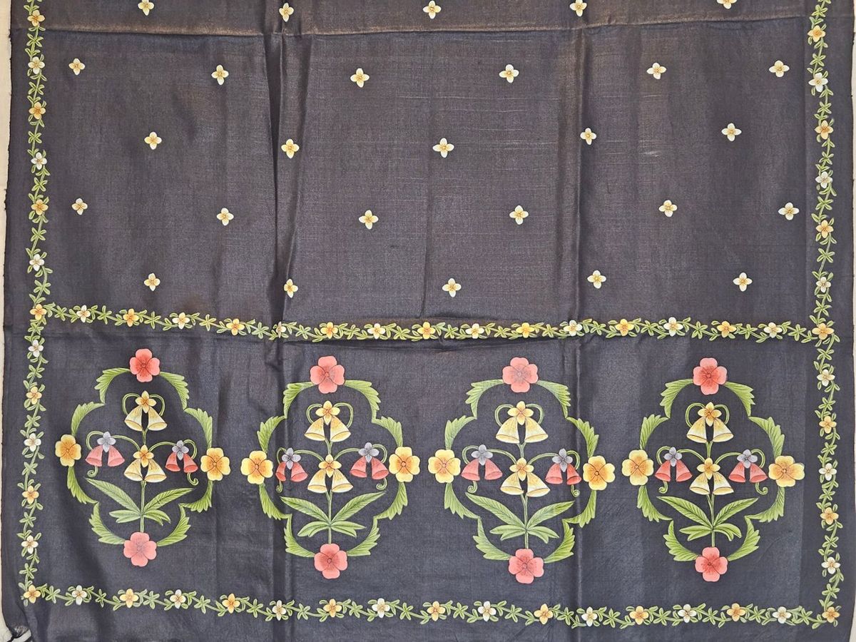 Padshanama dupatta, black